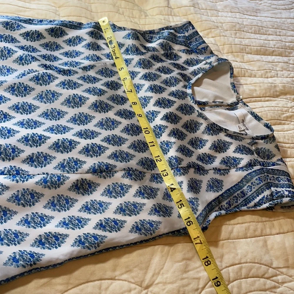 Madewell Blue Print  Silky  Scarf look Dress Size XXS - Picture 14 of 14